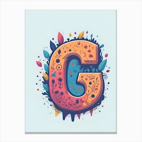 Colorful Letter G Illustration 10 Canvas Print