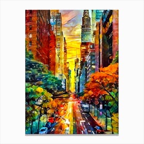 Sunset In New York City 1 Canvas Print