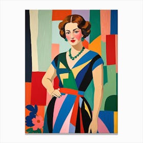 Woman In Colorful Dress Canvas Print