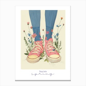 Step Into Spring Flowers And Sneakers Spring 7 Canvas Print