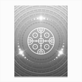Geometric Glyph in White and Silver with Sparkle Array n.0164 Canvas Print