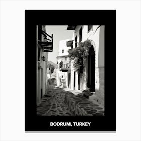 Poster Of Bodrum, Turkey, Mediterranean Black And White Photography Analogue 3 Canvas Print