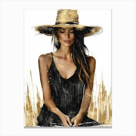 Woman In A Hat 61 Canvas Print