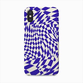 Blue Kaleidoscope Checker Phone Case