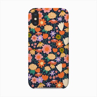 Floral Pattern Dark Phone Case