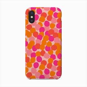 Orange And Pink Vibrant Polka Dot Pattern Phone Case