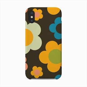 Bold Retro Floral Brown Phone Case