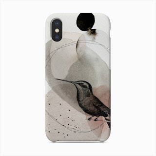 Feathered Friends Hummingbird Brown & Pink Phone Case