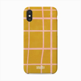 Mustard And Pink Check Phone Case