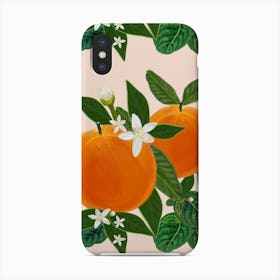 Orange And Flowers Phone Case