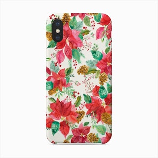 Christmas Poinsettia Bouquet Phone Case