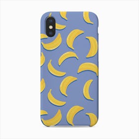 Banana Pattern On Blue Phone Case