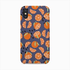 Orange Pattern On Purple With Floral Decoration Phone Case