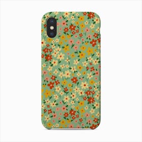 Meadow Ditsy Floral Pattern Seafoam Phone Case