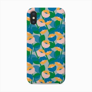 Yellow, Pink And Blue Graphic Flowers Phone Case