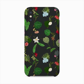 New Botanical Tropic Flowers And Tropical Leaves Phone Case