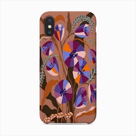 Still Life Brown And Blue Autumn Flowers Phone Case