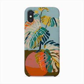 Colorful Monstera Leaves Phone Case