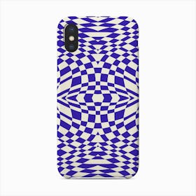 Blue Wavy Checker 2 Phone Case