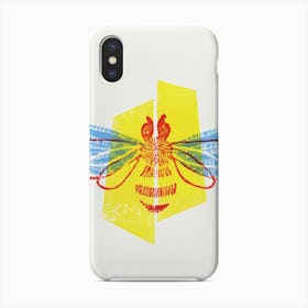 Be Safe Save Bees Lino Cut Yellow & Blue Phone Case