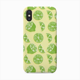 Lime Pattern On Pastel Yellow Phone Case