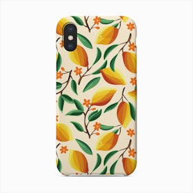Sunny Lemon Pattern With Florals Phone Case