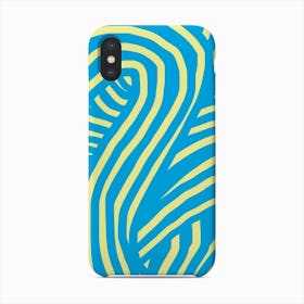 Blue And Yellow Striped Abstract Phone Case