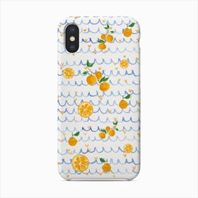 Blue Scallop Oranges And Hearts Phone Case