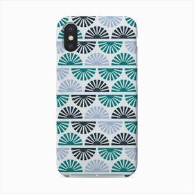 Geometric Pattern With Blue And Green Sunrise On Light Blue Phone Case