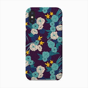 Flower And Floral Pattern On Purple Phone Case
