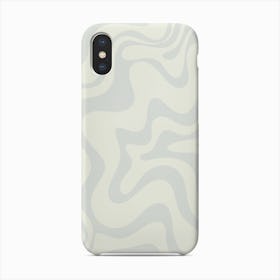 Retro Liquid Swirl Abstract Pattern In Nearly White Pale Grey Phone Case