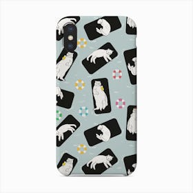 Hand Drawn Funny Cats Sunbathing On The See Background Illustration Phone Case