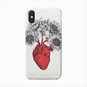 Heart With Sunflowers Phone Case