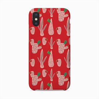 Mid Mod Cactus Red  Phone Case