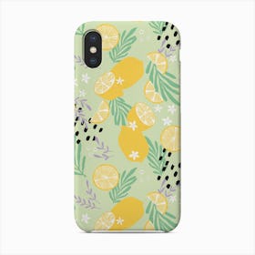 Lemon And Lemon Slices Pattern With Colorful Decoration Phone Case