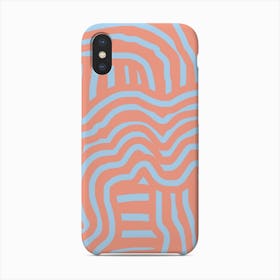 Pink Blue Striped Abstract Phone Case
