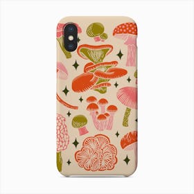 Texas Mushrooms   Bright Multicolor On Tan Phone Case