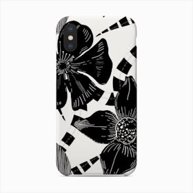 Monochrome Blow Ups Lily Flower And Snake Luxury Design Black White Pattern Phone Case