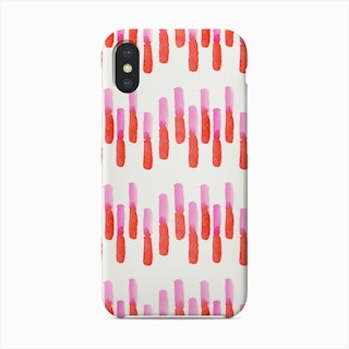 Pink And Red Watercolor Stripes Phone Case