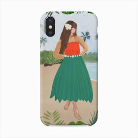 Hula Dancer Hawaiian Girl Art Print Phone Case