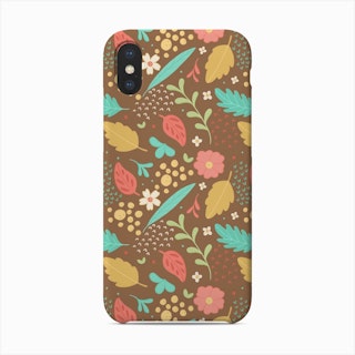 Sweet Flowers And Leaves Pattern Phone Case