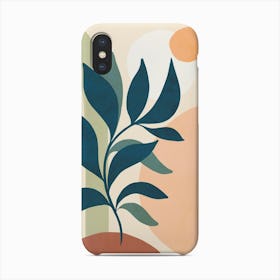 Earthy Tropical Foliage Blue 2 Phone Case