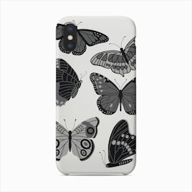 Texas Butterflies   Black And White Phone Case
