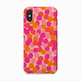 Orange, Red And Pink Vibrant Polka Dot Pattern Phone Case