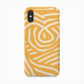 Yellow Mustard Striped Abstract Phone Case