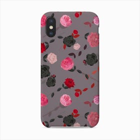 Hand Drawn Pink And Red Peony And Roses Phone Case