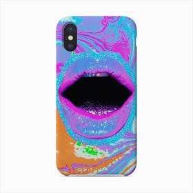 Blue Lips Collage Phone Case