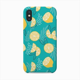 Lemon Pattern With Floral Decoration Phone Case