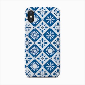 Traditional Portuguese Tiles In Blue With Floral Motifs Phone Case
