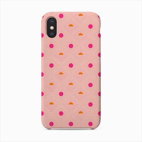 Geometric Pattern With Bright Pink And Orange Sunshine On Light Pink Phone Case